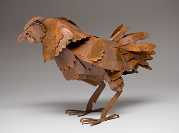 Abraxas Crow - steel Hen Sculpture