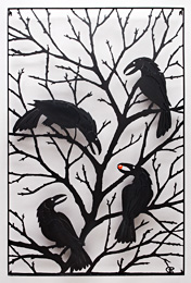 Abraxas Crow - steel Murder of Crows Sculpture