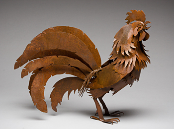 Abraxas Crow - steel Rooster Sculpture